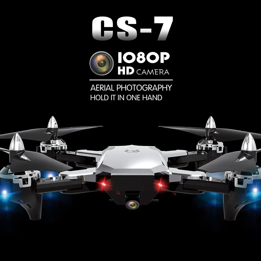

Upgraded CS-7 2.4G G-Sensor Foldable Mini RC Quadcopter Drone HD Camera Wifi FPV Drone Altitude Hold Headless Mode RTF Kids Gift