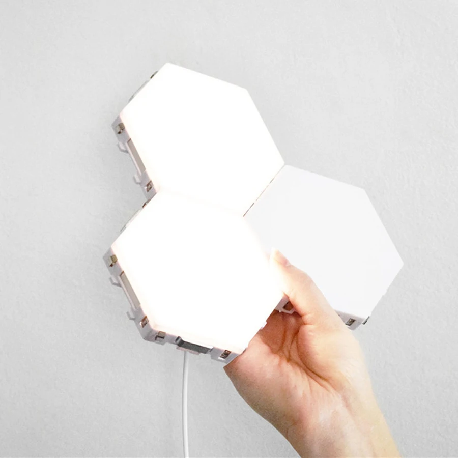 Thrisdar DIY Квантовая лампа шестиугольник модульный сенсорный датчик ночной Светильник Магнитная панель лампа креативный прикроватный настенный светильник для спальни