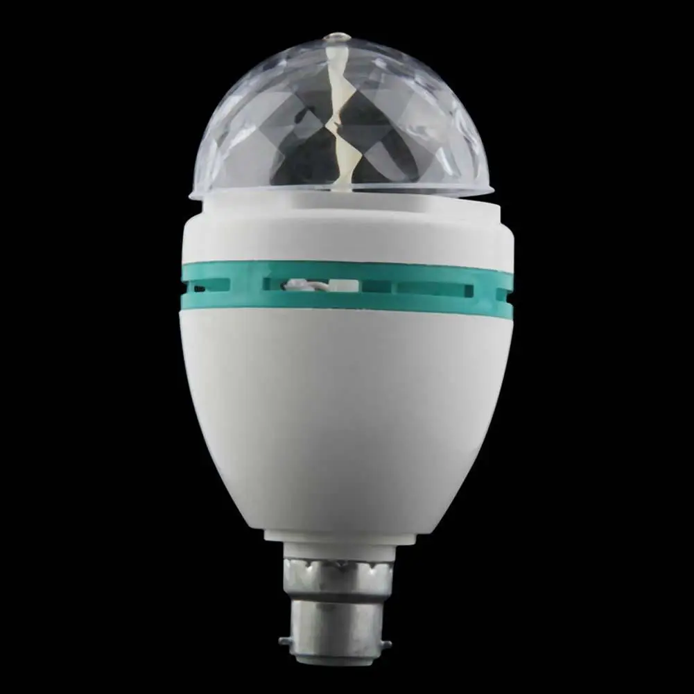 B22 3 Вт RGB LED Хрустальная сценическая вращающаяся цветная лампочка для вечеринки
