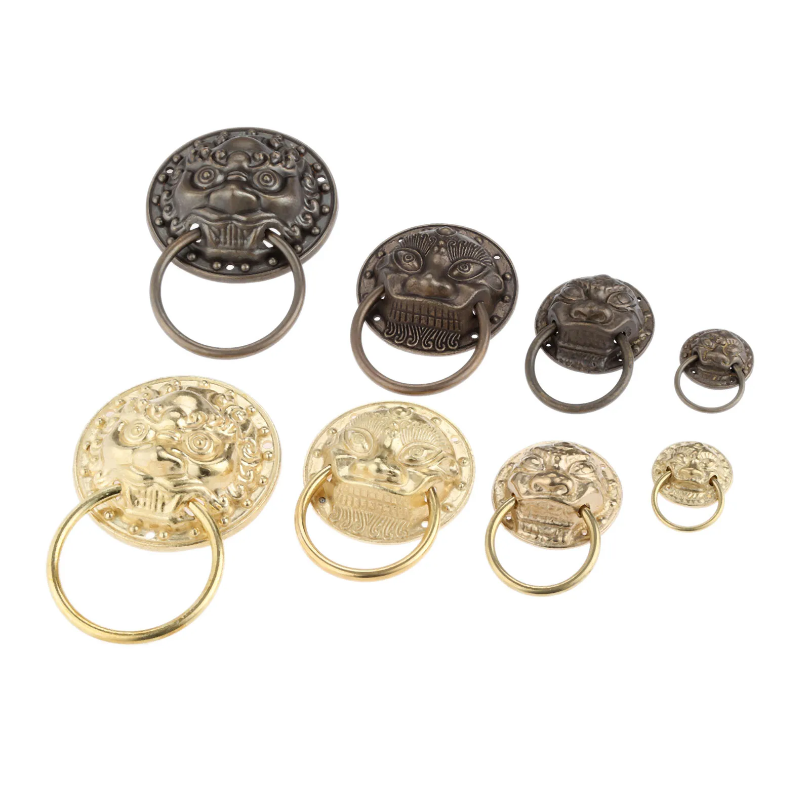 1 шт. ручка-молоток винтажная латунная ручка китайская голова льва Мебельная для