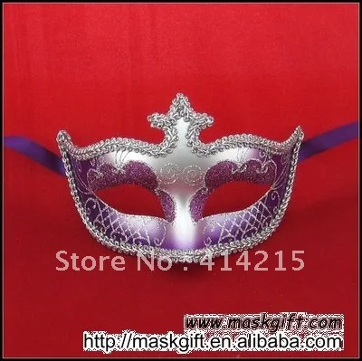 2016 популярная оптовая продажа фиолетовая и серебряная Маскарадная маска в
