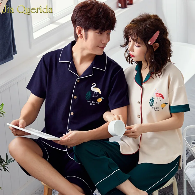 Loungewear/комплект пижам для мужчин и женщин новинка 2019 года летняя одежда сна с