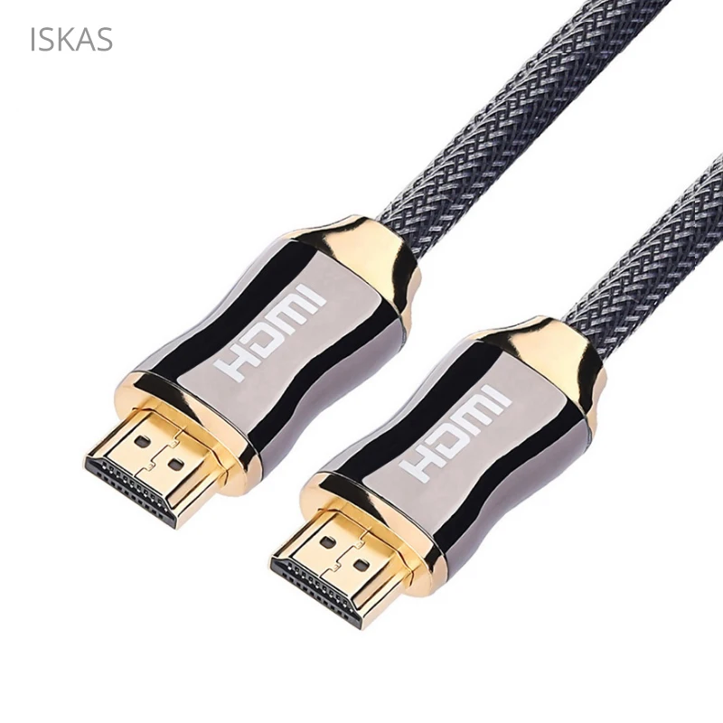 ISKAS Hdmi кабель 4 k 2.0A HDMI Male для ТВ/проектора/компьютера оплетка Позолоченные вилки 1