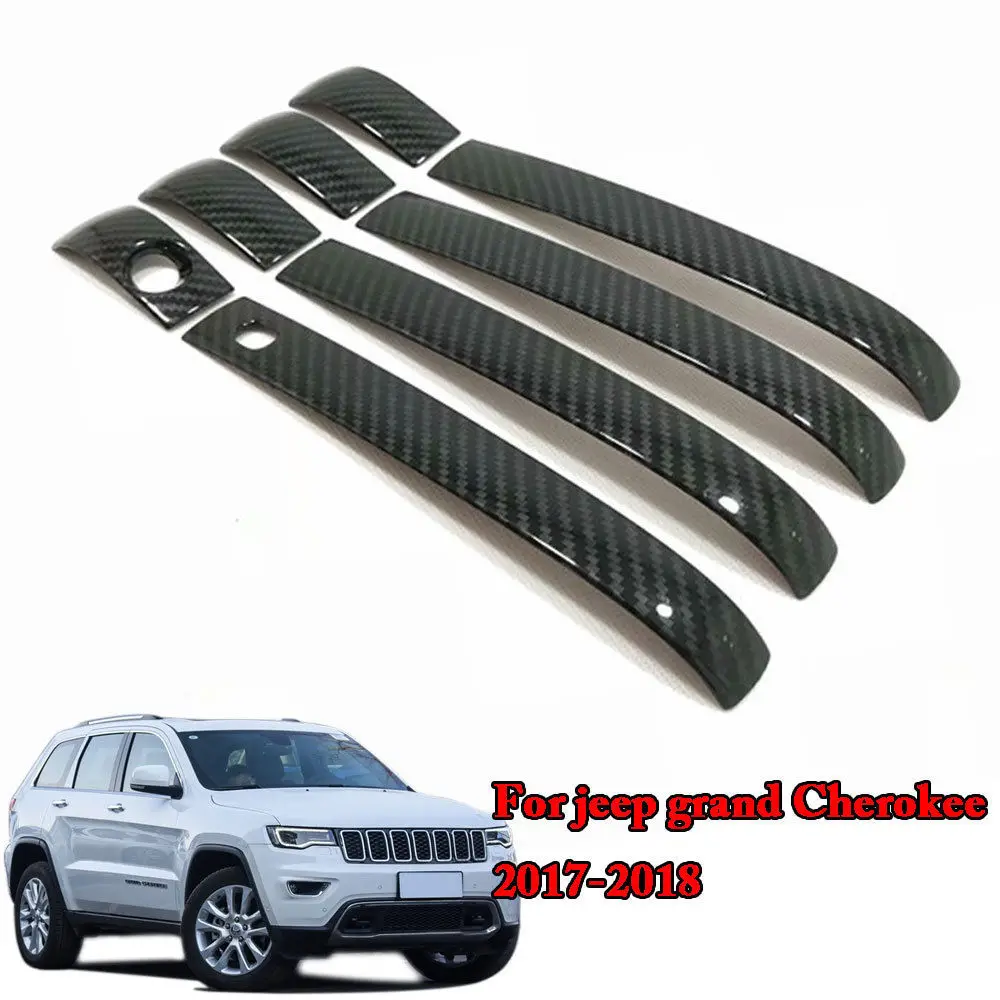 

Боковая дверная ручка из АБС-углеволокна, Накладка для Jeep Grand Cherokee 2014 2015 2016 2017 2018, аксессуары для стайлинга автомобиля