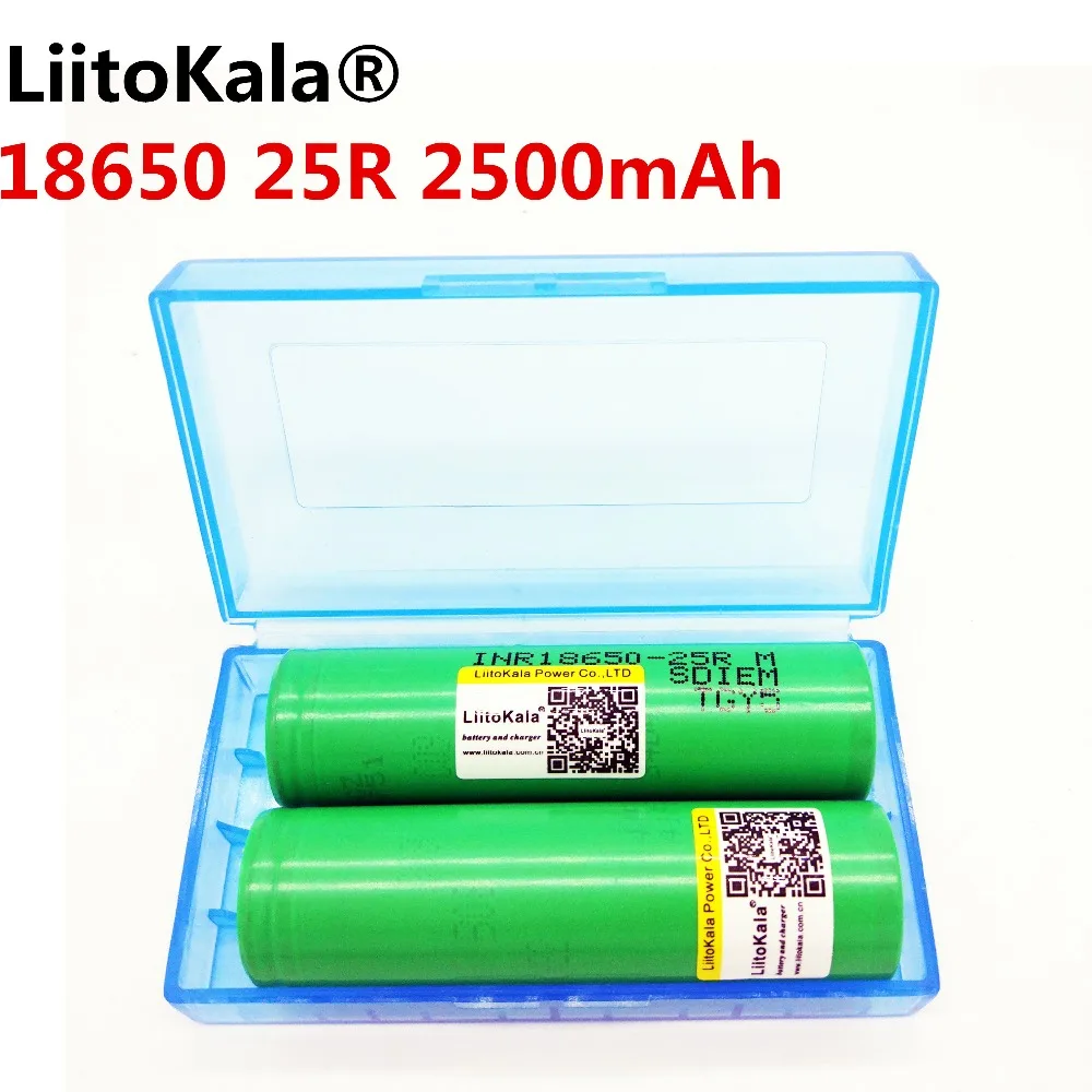 2 шт. аккумулятор LiitoKala 25RM 18650 бокс мод для электронных сигарет испаритель