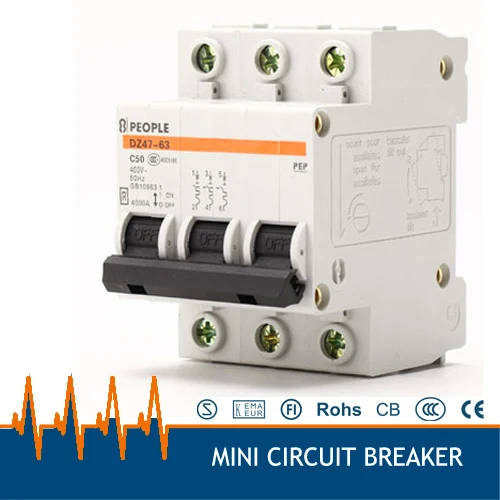 DZ47 63 AC380v 3 фазы 50 Ампер миниатюрный автоматический выключатель mcb|circuit breaker