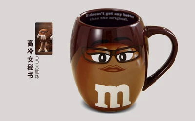 Симпатичные M& M's мм кофейные чашки керамические цветные кофейные овсянки кофейная кружка глазурь кофейная кружка с молоком водяные чайные кружки Посуда для напитков - Цвет: Brown