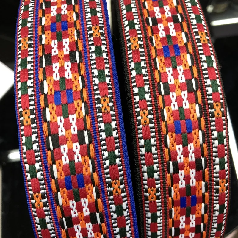 

10 yards/lot Woven Jacquard Ribbon about 4.5cm geometric design For curtain and clothing accessory LS-0530