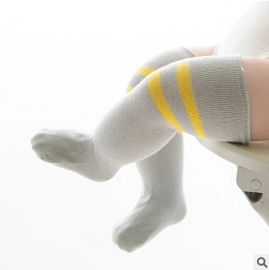 

6Pairs Pack Autumn new cotton children socks loose stripe boneless over-the-knee boys girls tube baby knee socks