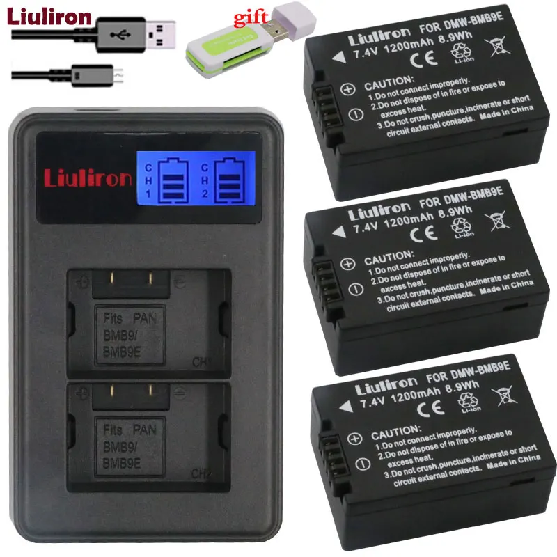 4 шт. DMW-BMB9 DMW-BMB9E DMW BMB9 батарея+ ЖК дисплей Dual USB зарядное устройство для Panasonic Lumix DMC FZ40K FZ45K FZ47K FZ48K FZ60 FZ70 FZ100