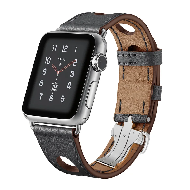 3 Ремешок с пряжкой для Apple Watch 42 мм 44 мм Iwatch 38 мм 40 мм серия 4 3 2 1 один тур кожаный ремешок браслет - Band Color: 3