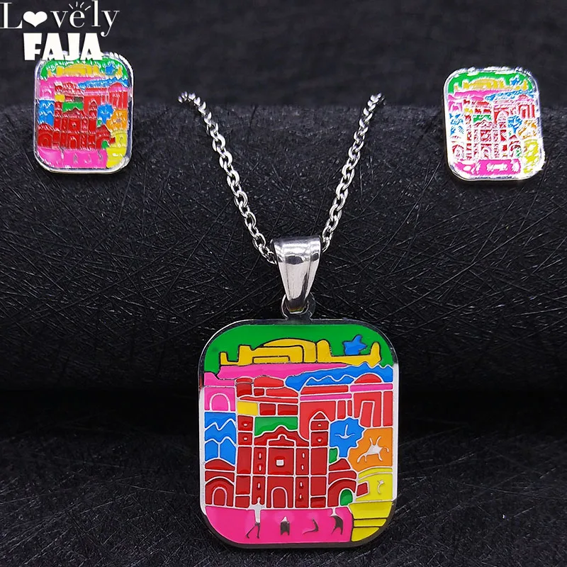 Женский ювелирный комплект из колье и серёг нержавеющей стали|Ювелирные наборы| |