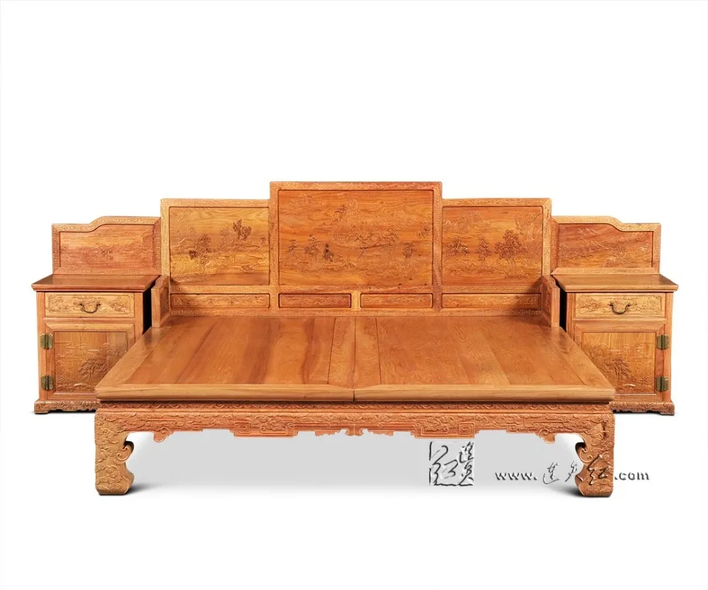 Каркасы для кровати 1 9*2 м с боковым шкафом мебель спальни китайская ретро-кровать