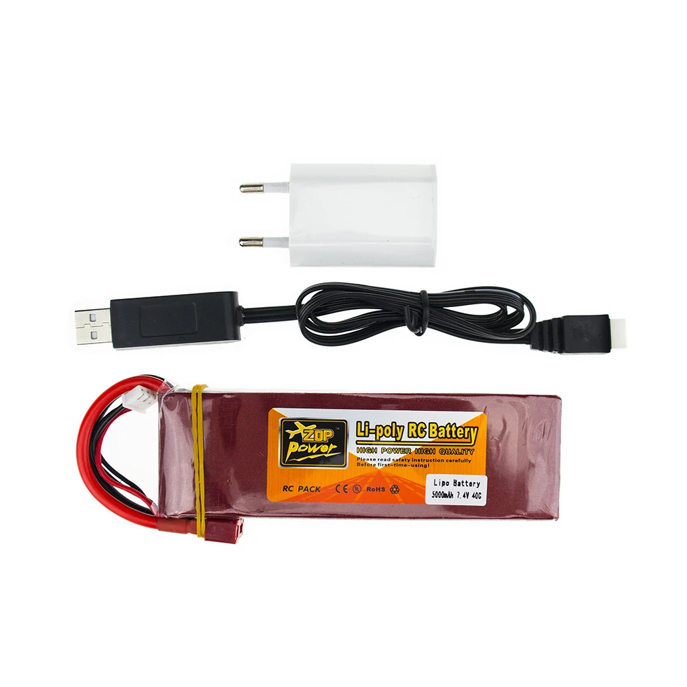 Литиевый Дрон аккумулятор 5000 мАч Lipo 7 4 В 40C XT60 T штекер с USB зарядным устройством 3 в