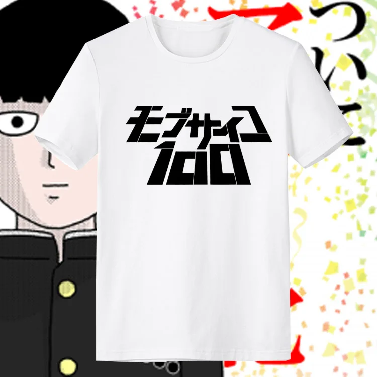 New Anime Mob Psycho 100 T-shirt Mobu Saiko Hyaku cosplay T shirt Fashion Men cotton base Tees | Мужская одежда
