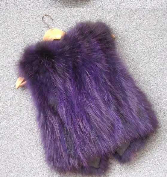 real raccoon fur vest women's fox fur vest short design casual natural fur coat gradient color fur outwear free shipping