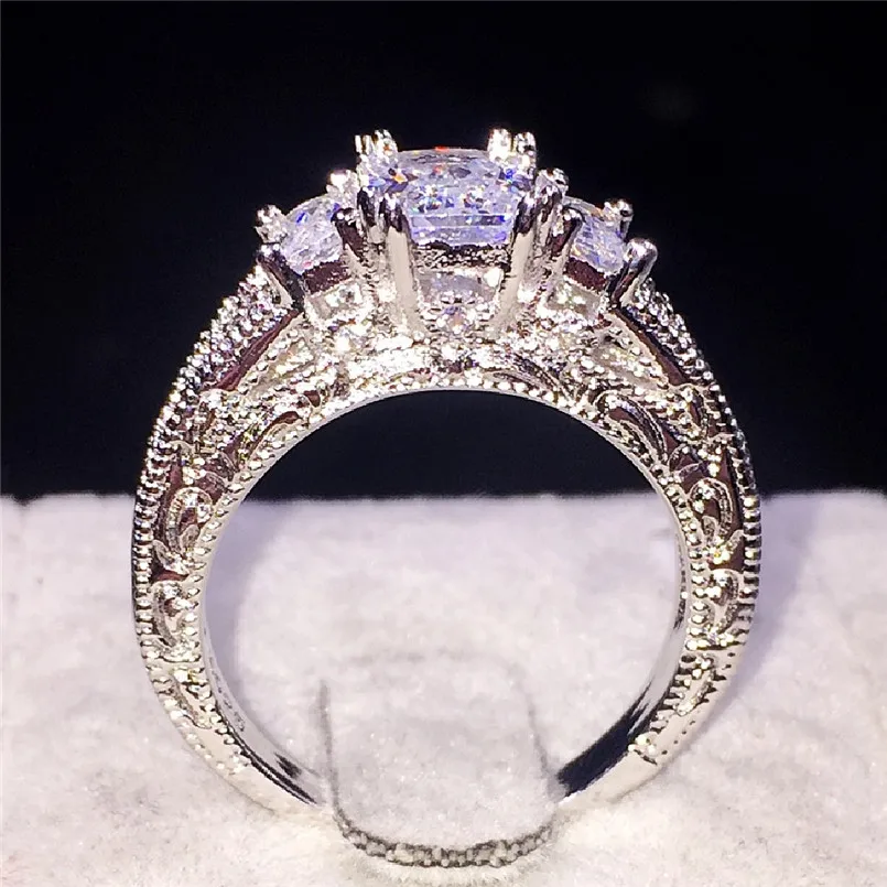 Choucong ювелирное изделие из стерлингового серебра 925 пробы с тремя камнями