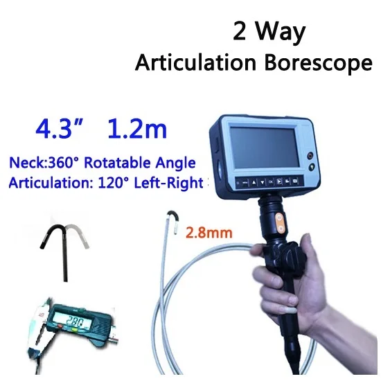 Промышленная камера-эндоскоп 2 8 мм направления 1 м с ЖК-дисплеем 4 3 дюйма USB SD-карта