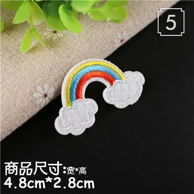 TYPE E 10PCS 10 шт./лот, недорогие маленькие нашивки в виде цветка, жука, звезды, радуги, железные нашивки для одежды, DIY, аксессуары для аппликации, милые тканевые наклейки - Цвет: TYPE E 10PCS
