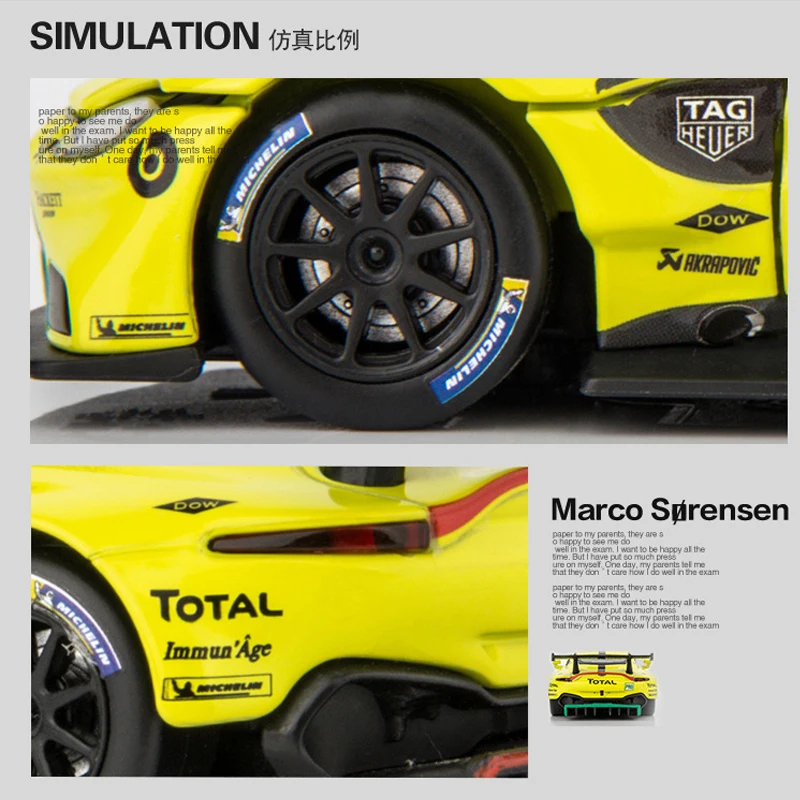 1:32 Martin vantage GTE Le Mans сплав Спортивная модель автомобиля литая игрушка три двери