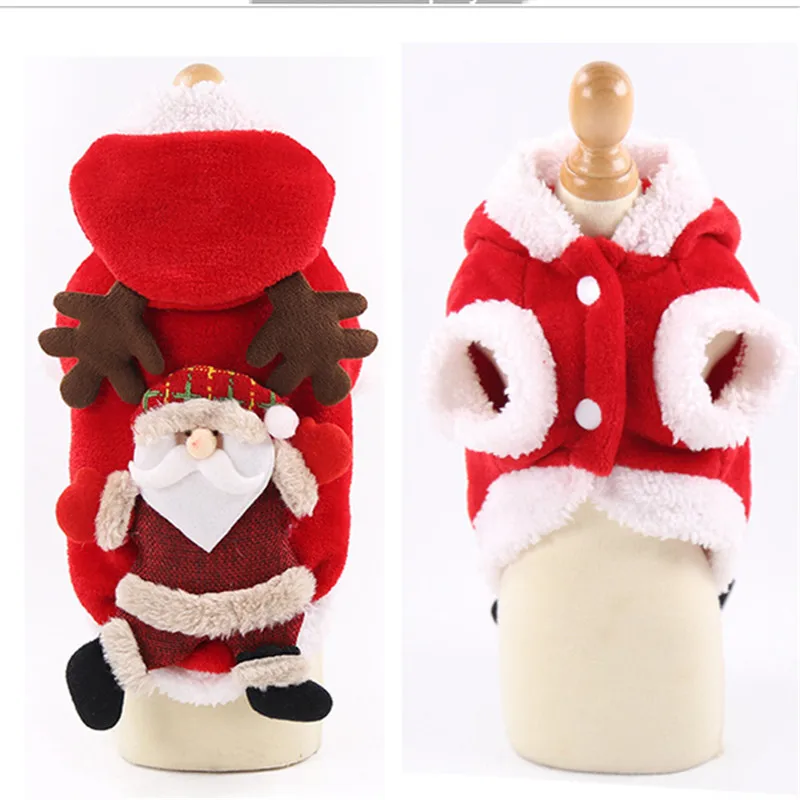 Christmas Dog Clothes Winter Pet Clothing Xmas Coat Hoodie Outfit Cat Puppy Chihuahua Poodle Bichon Schnauzer Apparel | Дом и сад