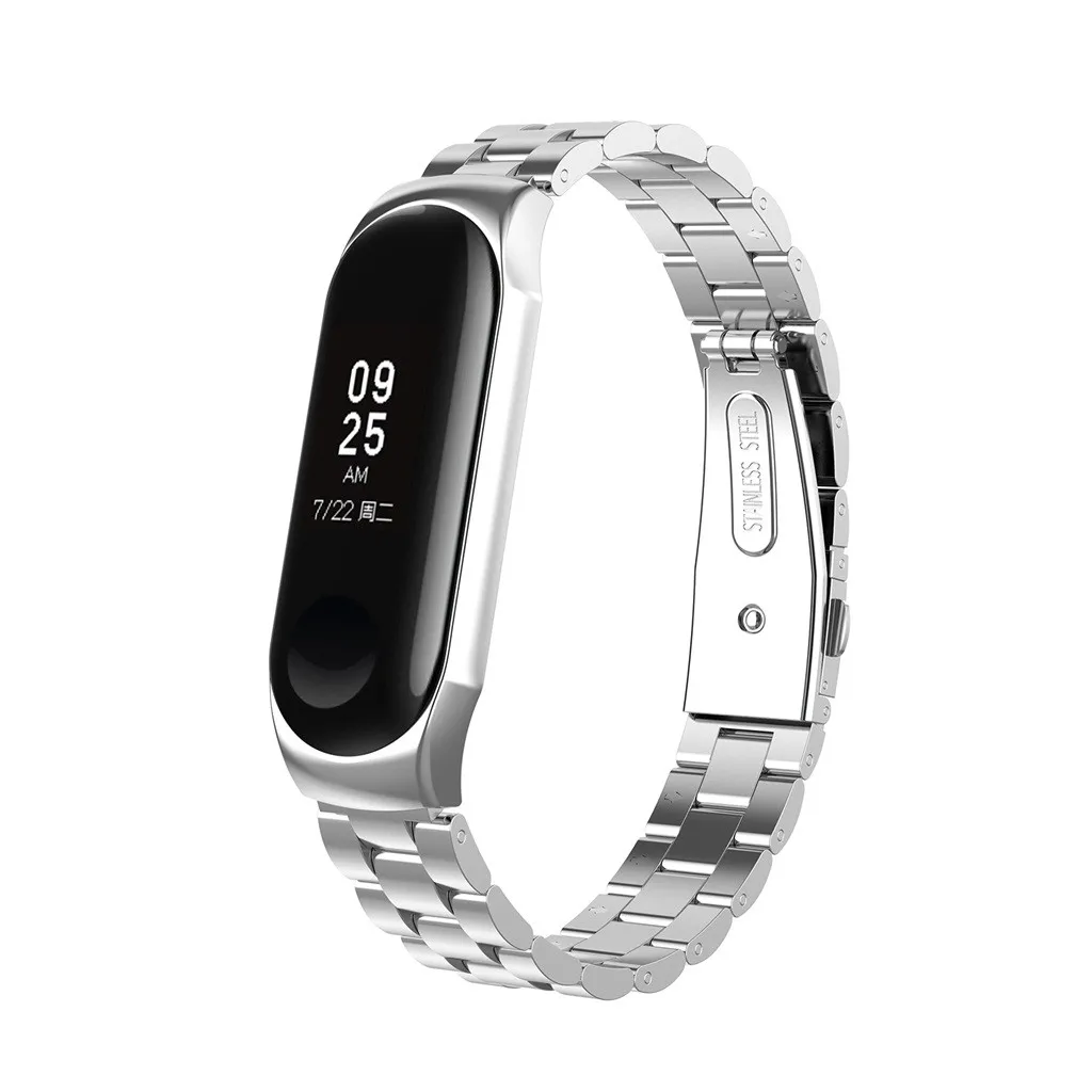 Сменный ремешок из нержавеющей стали для Xiao mi Band 3 mi band Band 3 Роскошные Металлические Полосы деловые стильные ремни