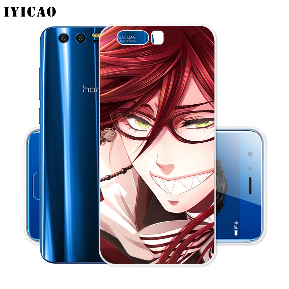 IYICAO Черный Дворецкий Мягкий силиконовый чехол Grell Sutcliff для Huawei Y9 Y7 Y6 Prime 2018 Honor 8C 8X 8