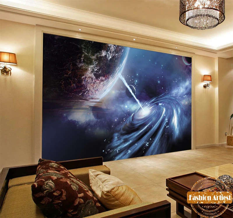 3d обои на заказ Настенные звезда космоса Вселенная звездное ремесло ТВ диван