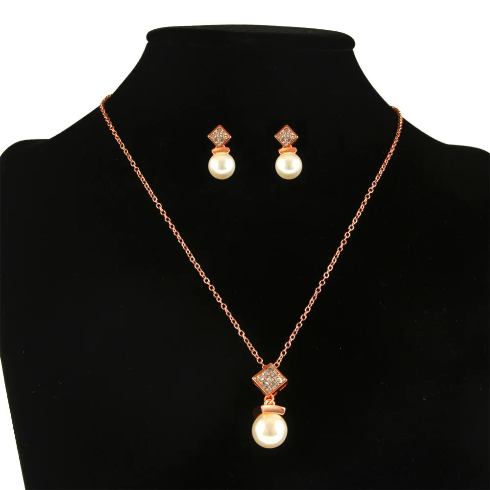 ERLUER Ювелирные наборы для женщин цвета розового золота модные свадебные