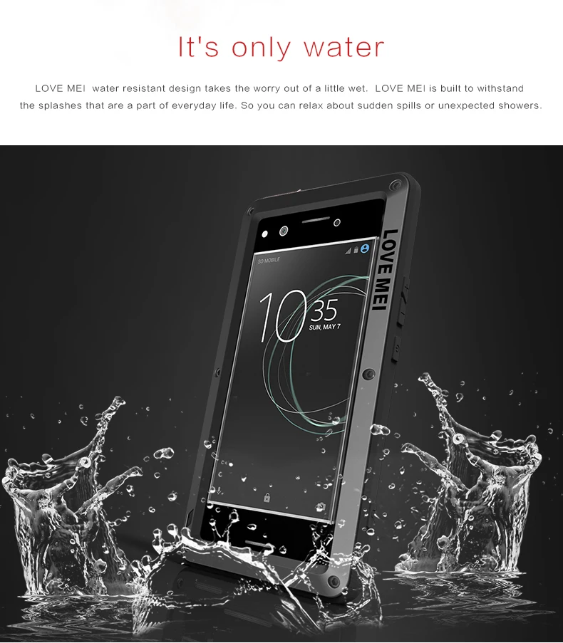 Стекло фильм подарок) для Sony Xperia XZ Премиум g8141 Dual SIM g8142 Дело Любовь Мэй Шок Грязь Доказательство водостойкий металлический Панцири случае