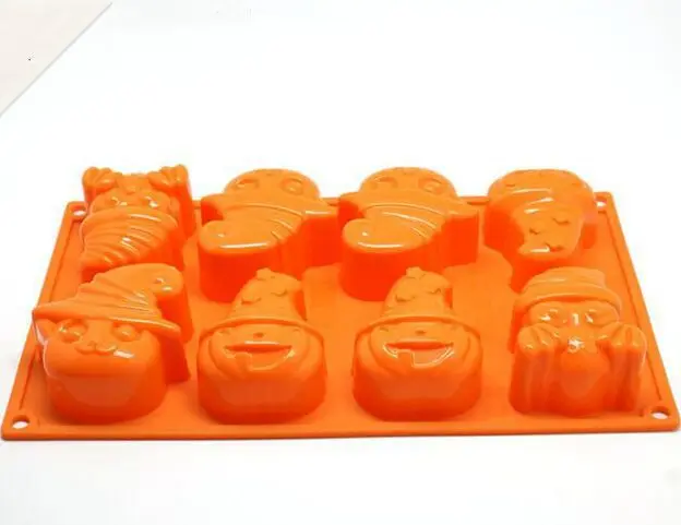 Силиконовая форма для торта на Хэллоуин 8 отверстий тыква призрак кошка зомби