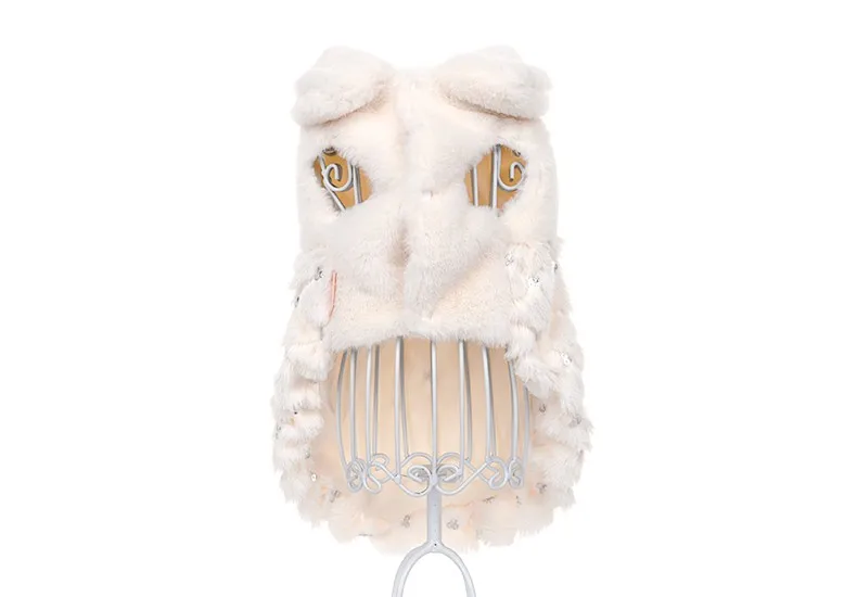 HOOPET Pet Clothes Elegant Luxury Fur Winter Overcoat Small Dog Cat Clothes Bowknot Chihuahua