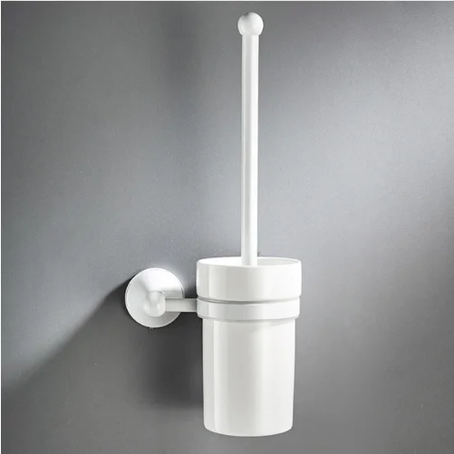 toilet brush holder Белый набор аксессуаров для ванной комнаты, держатель для туалетной щетки, металлический настенный держатель для полотенец, кольцо для волос, держатель фена, мыльница, керамика - Цвет: toilet brush holder
