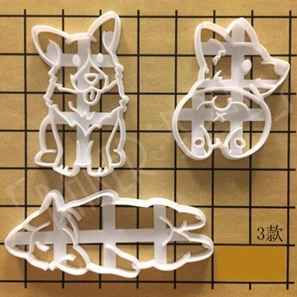 set of 3pcs Собака корги формочка для печенья Форма для животных формочка для печенья Бисквитное тесто инструмент для выпечки помадка для свадьбы День Рождения Вечеринка сладкий DIY инструмент - Цвет: set of 3pcs