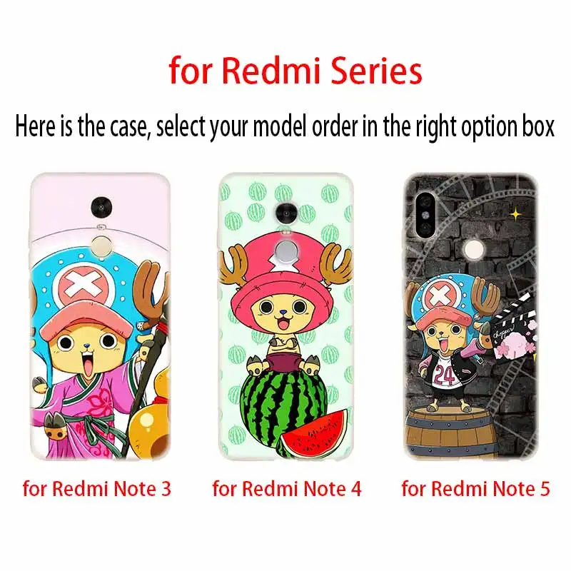 Силиконовый прозрачный чехол Tony Chopper для Xiaomi Redmi 9A 8A 7A 6A 9AT Note 9 8 7 6 5 Pro 8T 9S мягкие