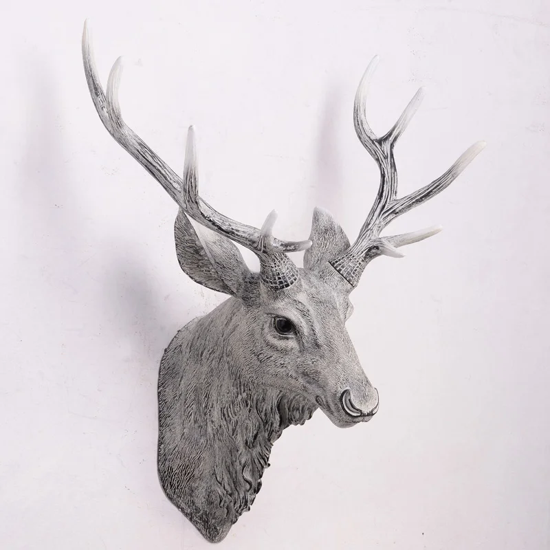 Европейская имитация головы оленя, настенная голова животного, Настенная Декорация, винтажная настенная креативная Подвеска для гостиной, крыльца, настенные украшения - Цвет: Светло-зеленый