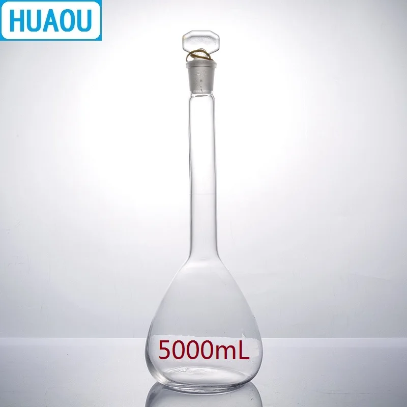 Мерная колба HUAOU 5000 мл класс А нейтральное стекло с одной градиентной отметкой и
