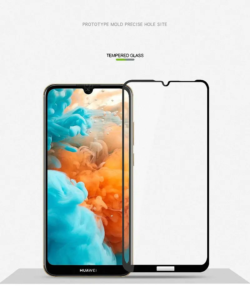 9H полное клеевое покрытие закаленное стекло Защита экрана для Huawei Y6 2019 Prime Pro