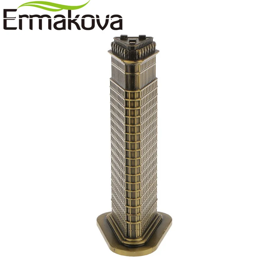 ERMAKOVA античная бронза Американский Flatiron Строительная модель металлическая фигурка всемирно известный ориентир архитектура украшение дома