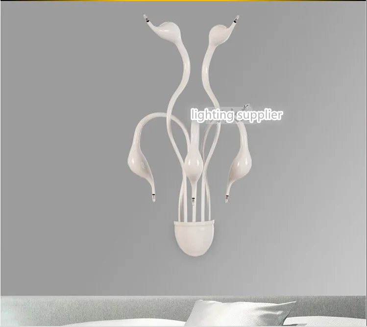 Новый дизайн лебедь Настенные светильники спальня изголовье прикроватная лампа