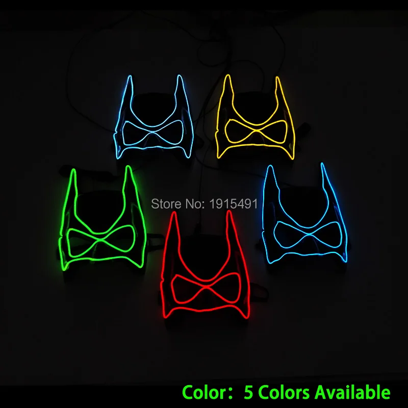 Лидер продаж оптовая продажа 5 шт./лот светящаяся маска с Бэтменом полулицевая EL