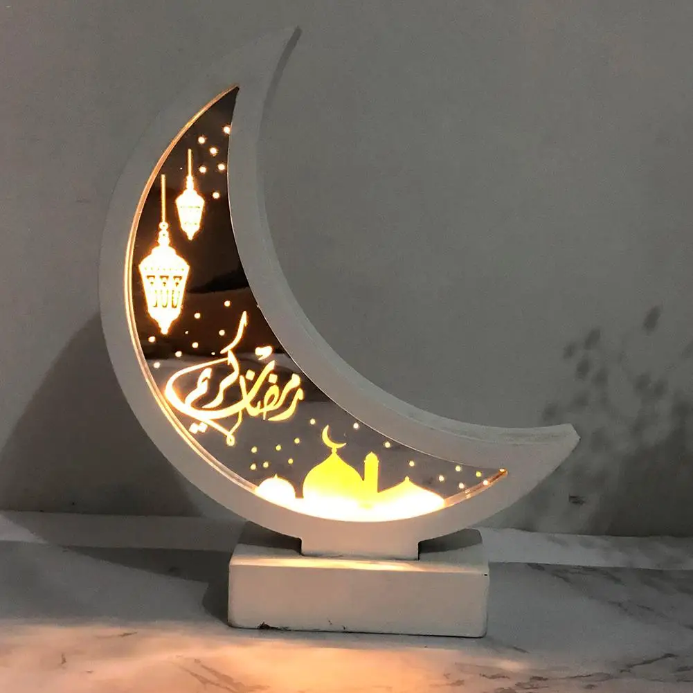 Eid Moon ночной Светильник Рамадан Eid Mubarak декоративный светильник s деревянная настольная лампа мусульманские Вечерние принадлежности(без батареи