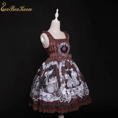red sleeveless 2 Платье Лолиты в готическом стиле; платье принцессы Jsk в стиле Лолиты для девочек; карнавальный костюм на Хэллоуин; вечерние платья в стиле Лолиты; карнавальный костюм в стиле аниме для женщин - Цвет: red sleeveless 2