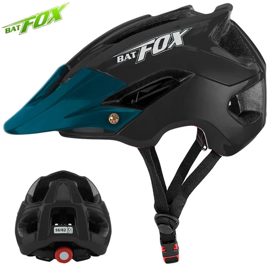 BATFOX велосипедный шлем MTB дорожный Safty Protction интегрально-Формованный Сверхлегкий дышащий велосипедный шлем для взрослых мужчин и женщин - Цвет: 5002-Black-DarkGreen