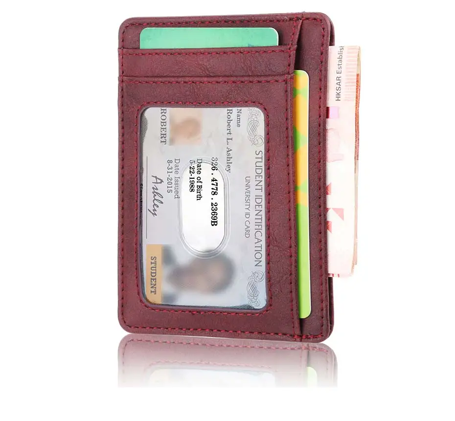 Мужской женский кожаный кредитный держатель для Карт RFID твердый кожаный держатель для карт бизнес-кошелек для путешествий дизайнерский кошелек для мелочи