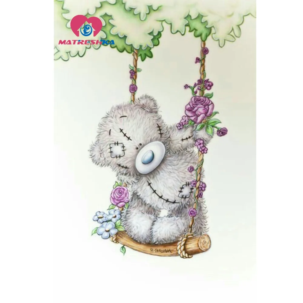 5d алмазная картина полная дрель квадратный мультфильм медведь фотографии Стразы