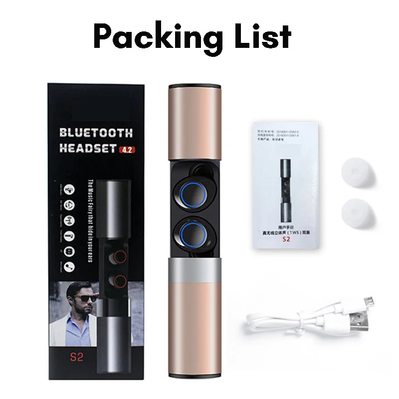 Orunjo S2 TWS беспроводные Bluetooth наушники V5.0 с сенсорным управлением мини спортивные Hi