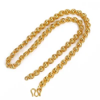 mens necklace beads chain yellow gold filled statement necklace jewelry 600mm long