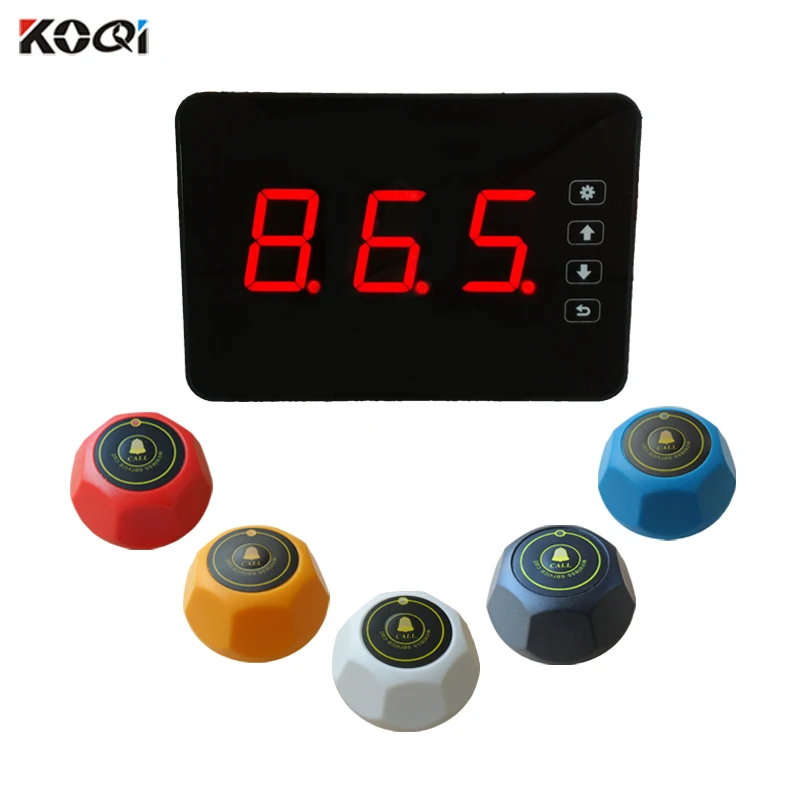 433.92mhz Factory Price Wireless Buzzer Calling System Waiter Pager Bell for Restaurant Equipment K-2000AT+K-M