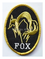 metal gear solid foxhound golden fox hound embroidered biker iron on patch sew on patchappliques made of cloth100 quality